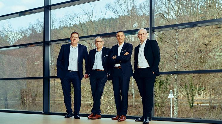 Ledelsen i Hansgrohe: André Wehrhahn, Frank Semling, Hans Juergen Kalmbach og Christophe Gourlan.