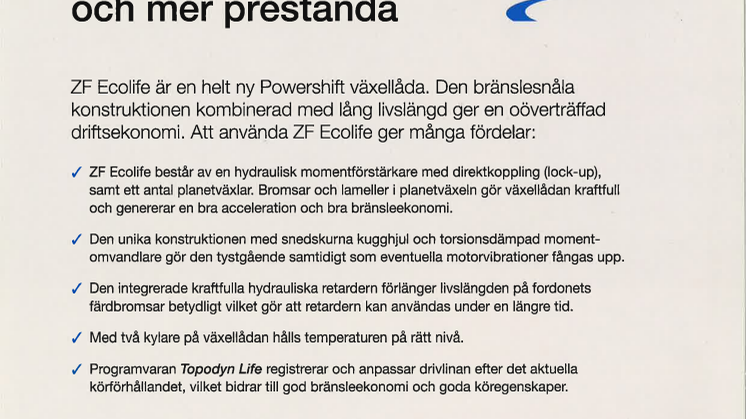 Bättre ekonomi och mer prestanda med ZF-Ecolife
