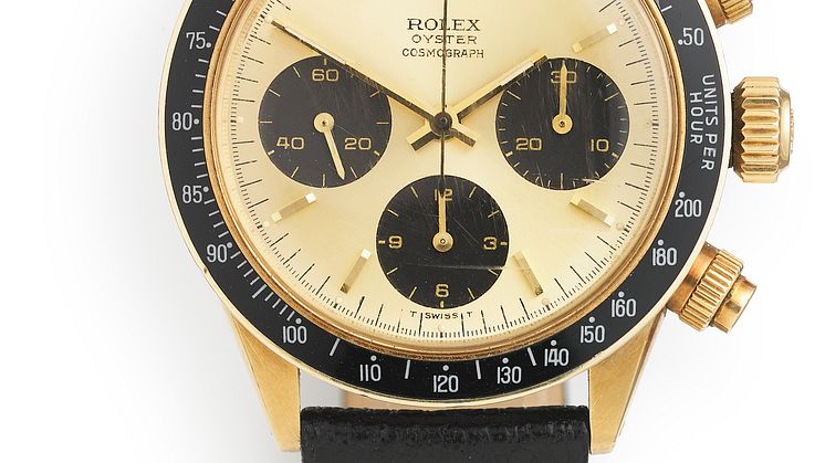 Rolex: Herrearmbåndsur af 18 kt. guld. Model Oyster Cosmograph, ref. 6263. Mekanisk kronograf værk med manuelt optræk, kaliber 727. Cirka 1970.