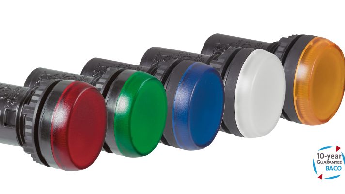 Kompakt signallampa med integrerad LED
