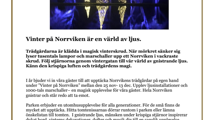 Vinter på Norrviken är en värld av ljus