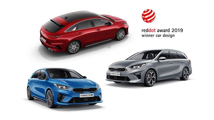 De seneste design trofæer er blevet tildelt til hver af de tre nye Ceed-varianter: Ceed hatchback, Ceed SW og ProCeed