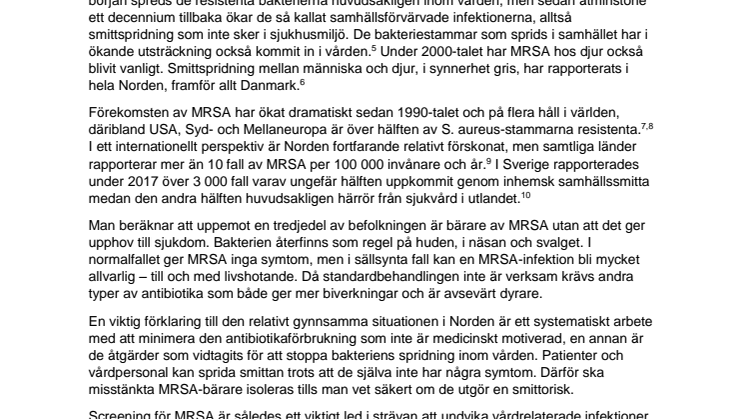 Fakta om MRSA, meticillinresistenta Staphylococcus aureus