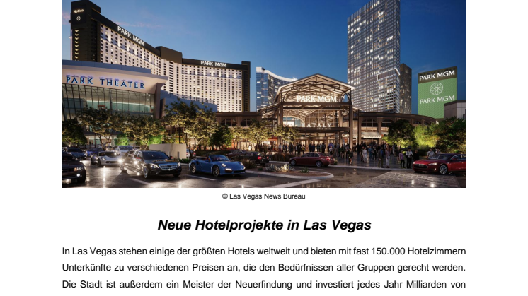 Neue Hotelprojekte in Las Vegas