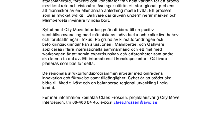 City Move Interdesign i Gällivare får EU-finansiering