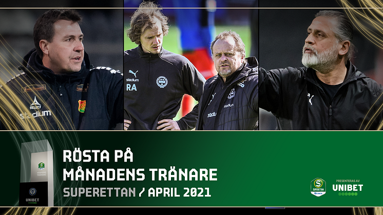 Superettan: Nominerade till Månadens spelare och Månadens tränare för april