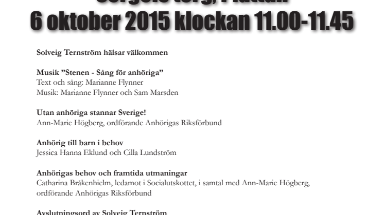 Programmet till Anhörigmanifestationen är klart!