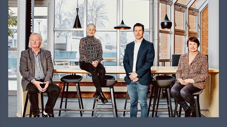Kjell Grundström, Sparbanksstiftelsen Dalarna, Angelica Ekholm, Stiftelsen Dalarna Science Park, Anders Hjertberg, Dalarnas Försäkringsbolag och Birgitta Sacrèdeus, Region Dalarna. Foto: Ulrika Lundholm Ericsson