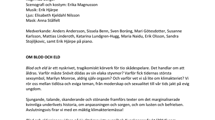 Pressmaterial till BLOD OCH ELD