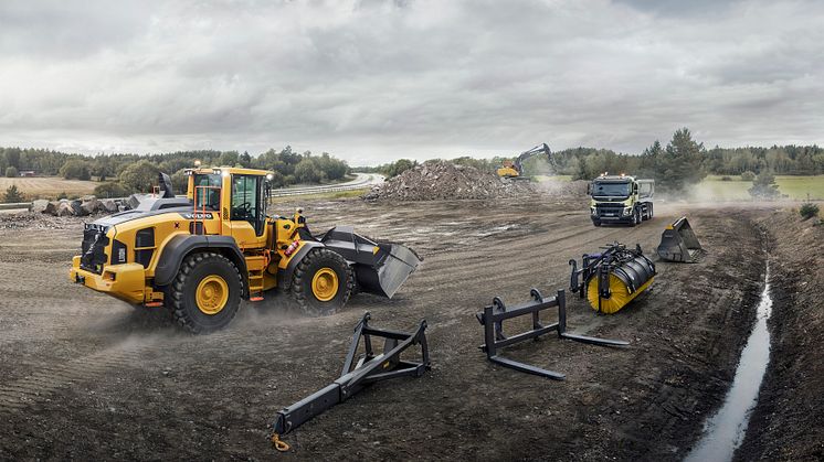 Uppdaterade Volvo hjullastare i H-serien: smartare, starkare och snabbare