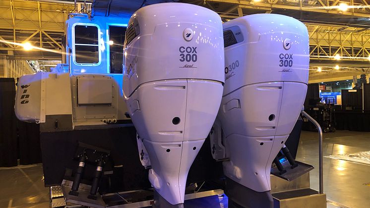 Cox has teamed with Metal Shark for the IWBS where a twin installation of the new CXO300 will be shown on the Metal Shark 32’ Defiant