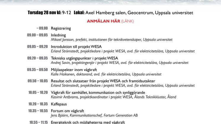 VågkraftsseminariumAgenda