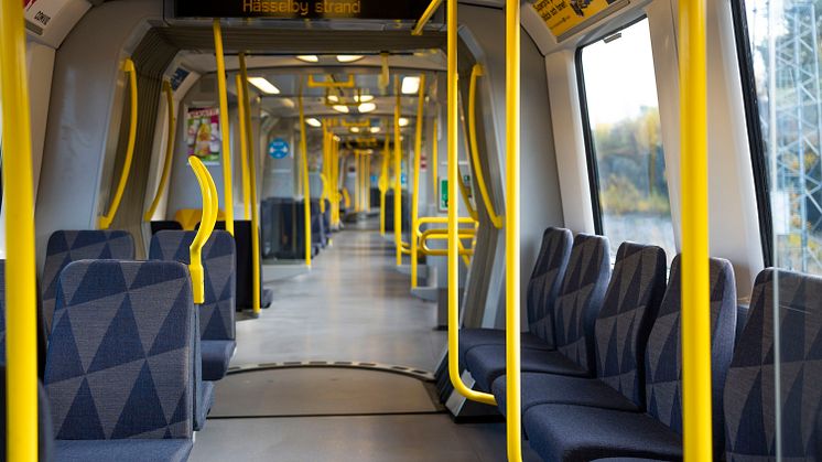 Nu har SL moderniserat alla C20-vagnar med ny inredning.