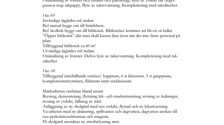 Information om ny- och ombyggnation av Hagby skola