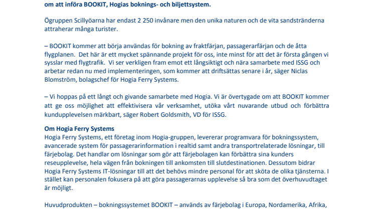 Engelskt rederi tecknar avtal med Hogia