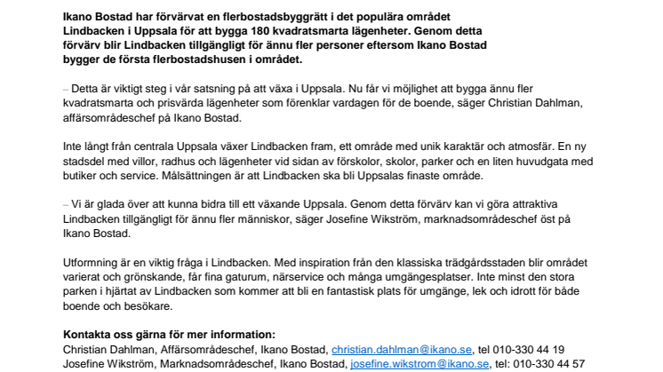 Ikano Bostad bygger 180 kvadratsmarta lägenheter i Uppsala