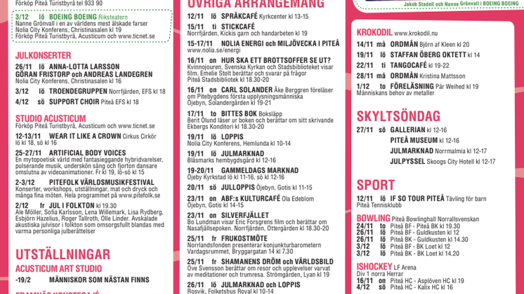 Det händer i Piteå 12 nov - 4 dec 2011
