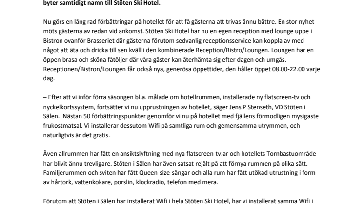 Ännu bättre, ännu trevligare: Stöten Ski Hotel 