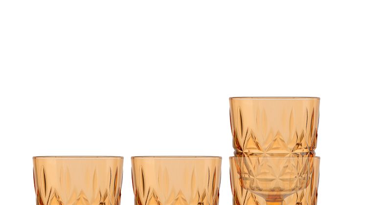 Sagaform SS25 - Picnic Juni glass, 4-pcs Amber