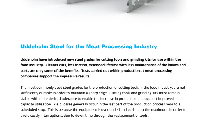 Uddeholm Steel for the Meat Processing Industry