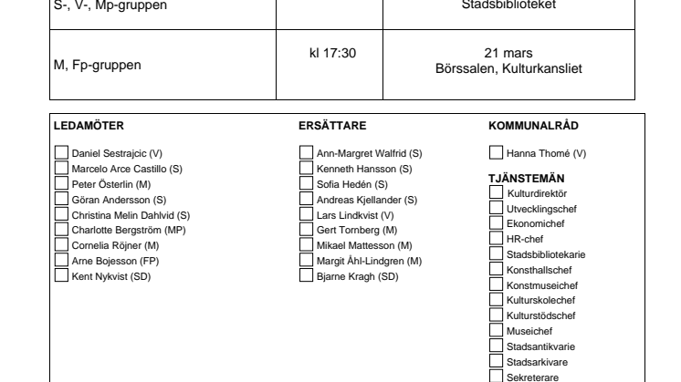 Kulturnämnden sammanträder