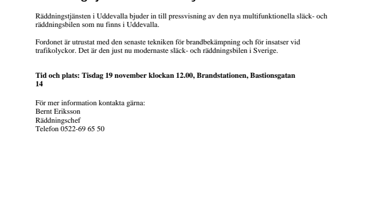 Räddningstjänsten visar sitt nya multifordon