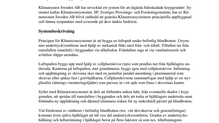 Utlåtande från SP