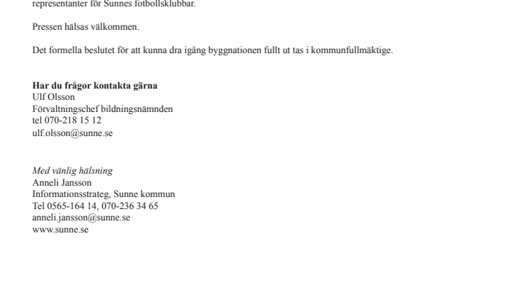 Första spadtaget för konstgräsarena i Sunne