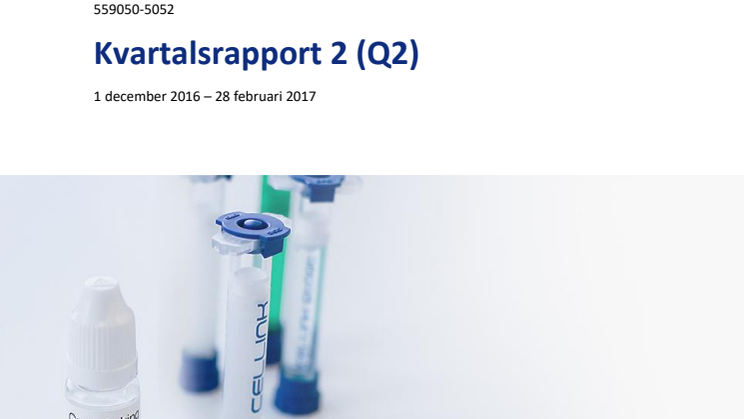CELLINK offentliggör kvartalsrapport för andra kvartalet samt halvårsresultat