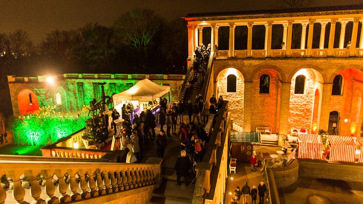 Weihnachtsmarkt mit schönster Aussicht im Belvedere auf dem Pfingstberg in Potsdam (TMB-Fotoarchiv/Steffen Lehmann)