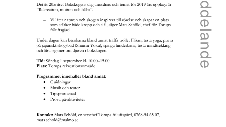 Bokskogens dag i Torup firar 20 år 