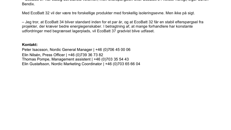EcoBatt 32 lanceres i Danmark 