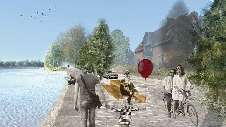 Skiss på etapp 2 av Älvpromenaden