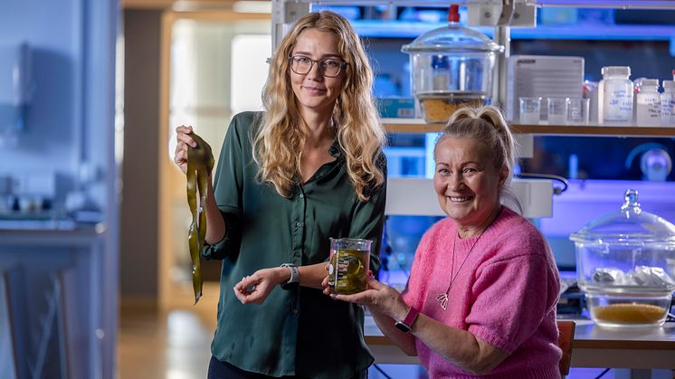 Linn Berglund och Kristiina Oksman, forskare inom trä- och bionanokompositer vid Luleå tekniska universitet