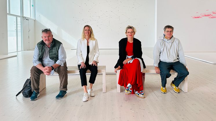 BRANSCHRÅDET. Från vänster: Mathias Dahlgren, gastronomi. Sara Sandström, konst. Anna Lidström, textil- och modeindustri. Ola Rune, arkitektur och design. Foto: eXpression