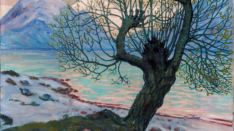 Nikolai Astrup, En morgon i mars, c. 1920. Olja på duk, 65 × 46.5 cm. The Savings Bank Foundation DNB / The Astrup Collection/ KODE Art Museums of Bergen. Foto: Dag Fosse / KODE. Bild beskuren.