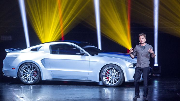 Ford Mustang ja Aaron Paul "Need for Speed" -elokuvan esittelytilaisuudessa