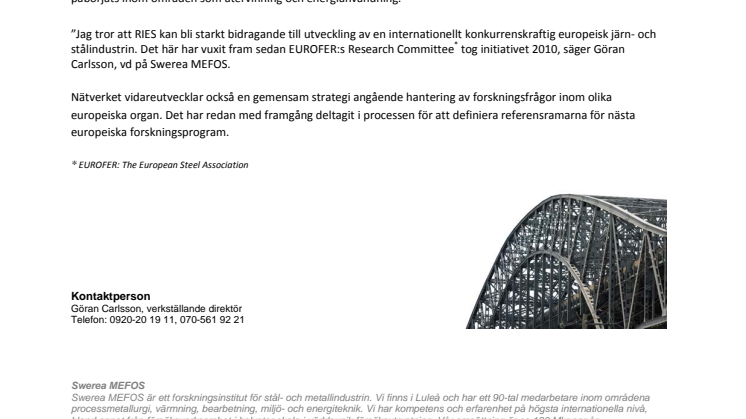 Samarbete mellan ledande europeiska stålforskningsinstitut