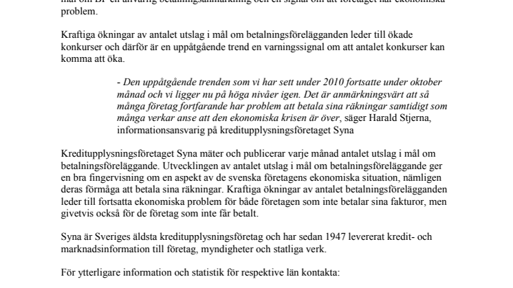 Risk för ökade konkurser