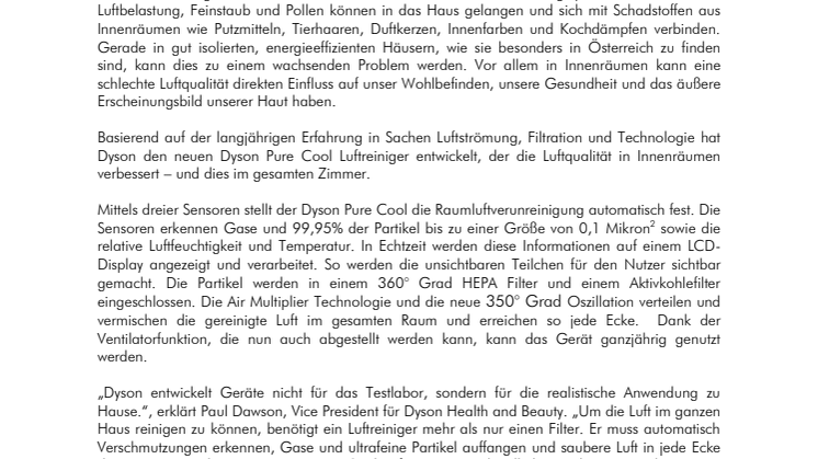 Dyson präsentiert seine neuesten Luftreiniger zur Bekämpfung der Luftverschmutzung in Innenräumen