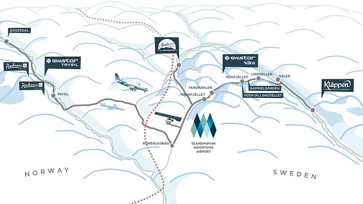 Översiktsbild Scandinavian Mountains Airport - Sälen Trysil