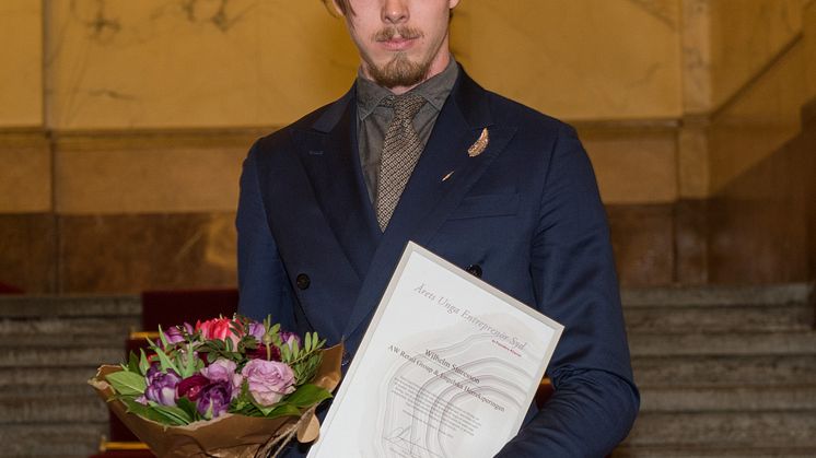 Wilhelm Sturesson, grundaren av AW Retail med Engelska Herr och Baltzar, utsedd till Årets Unga Entreprenör Syd 2016