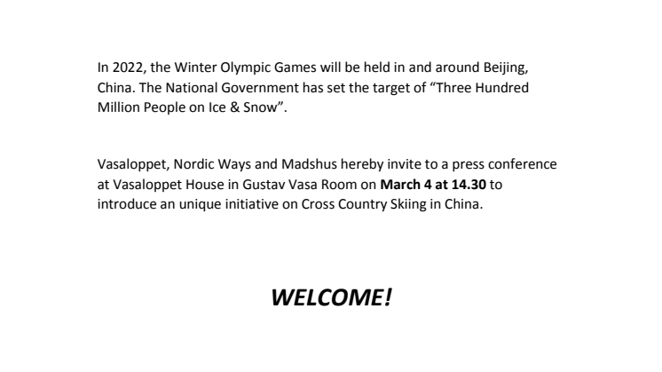 INVITATION TO MEDIA: “BRING KIDS TO THE SNOW”