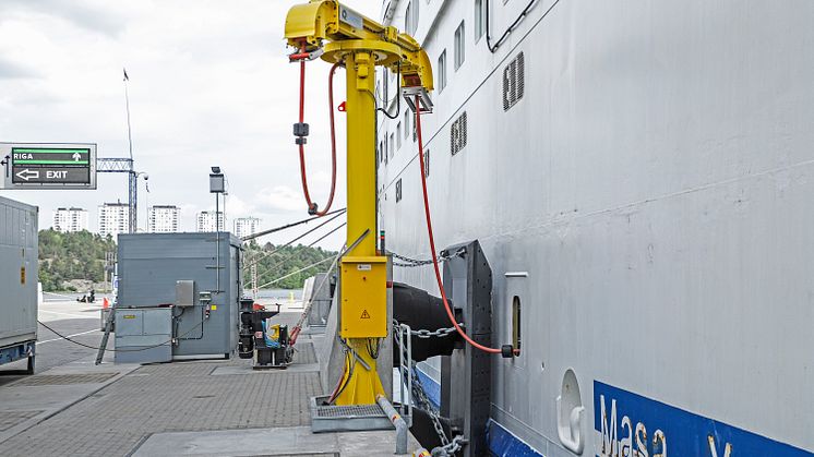 Landstromanlage im Hafen von Stockholm