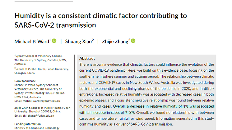 Humidity is a consistent climatic factor contributing to SARS-CoV-2 transmission