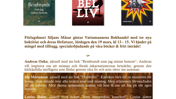 VÄLKOMMEN PÅ BOKRELEASE DEN 19 MARS