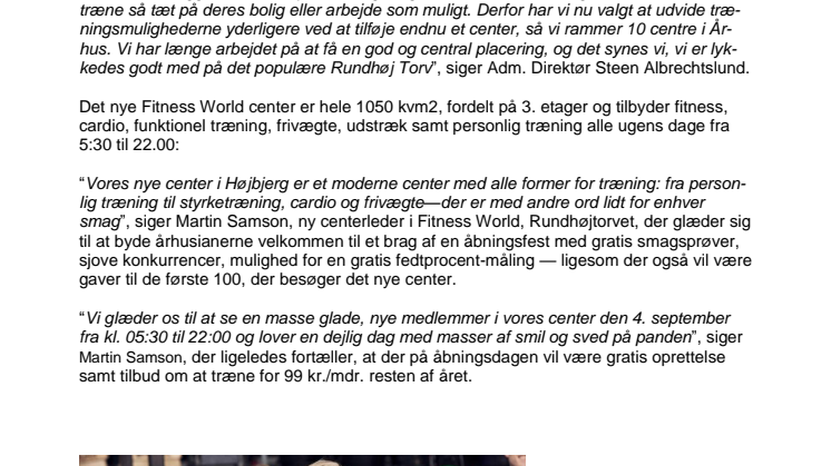 Århusianere får Fitness World nummer 10