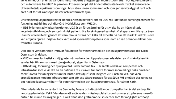 Invigning av VHC