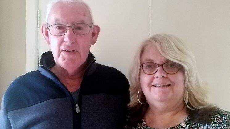 Support: Linda with her husband Steve