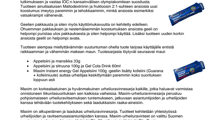Polkaise juoksusesonki käyntiin Maxim-geelien avulla!